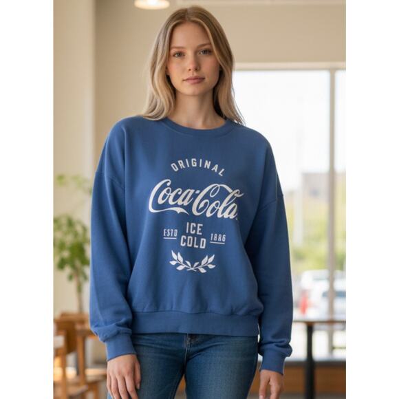 Wildfox Tops - Wildfox x Coca-Cola Original Ice Cold Blue Sweatshirt Size M NWT